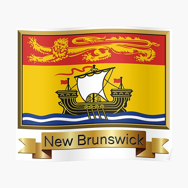 New Brunswick Named Flag Stickers, Gifts and Goodies Poster