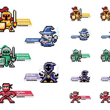 Artwork thumbnail, AWS Certified 8-bit Characters by barrysmithga
