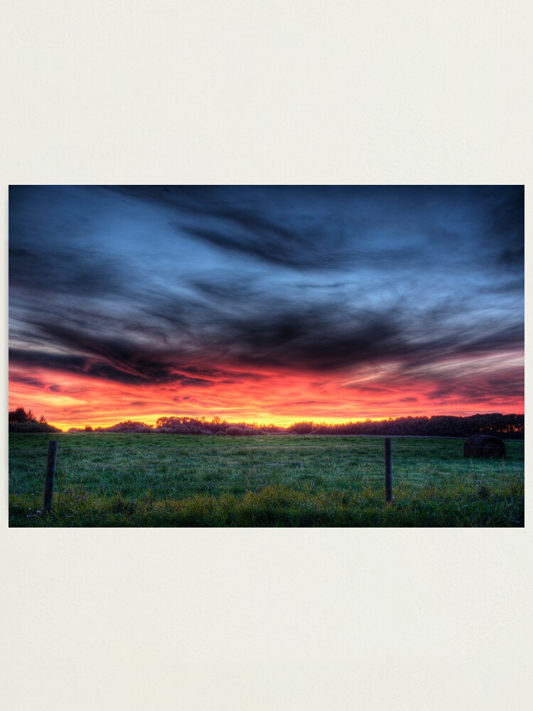 "A firey glow Shellbrook Saskatchewan Canada" Photographic Print for