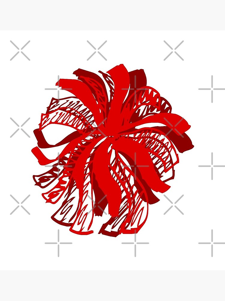 Red Navarro Cheerleader Pom Poms Greeting Card By Speckled Redbubble