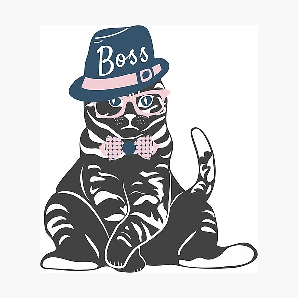 Item preview, Funny Boss Cat, Boss Cat, Funny Boss Cat Art, Cat Lovers Gift Idea, Funny Cat designed and sold by Kamidrago.