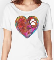 Dog Art - Puppy Love 2 - Sharon Cummings Women's Relaxed Fit T-Shirt