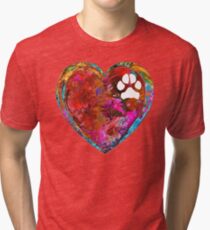 Dog Art - Puppy Love 2 - Sharon Cummings Tri-blend T-Shirt