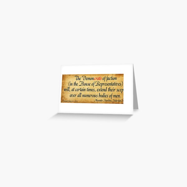 Hamilton's Federalist Paper #65 Greeting Card