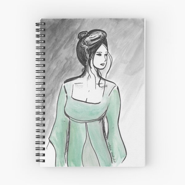 Item preview, Woman in Green Renaissance Dress - Watercolor Painting designed and sold by robinyukiko.