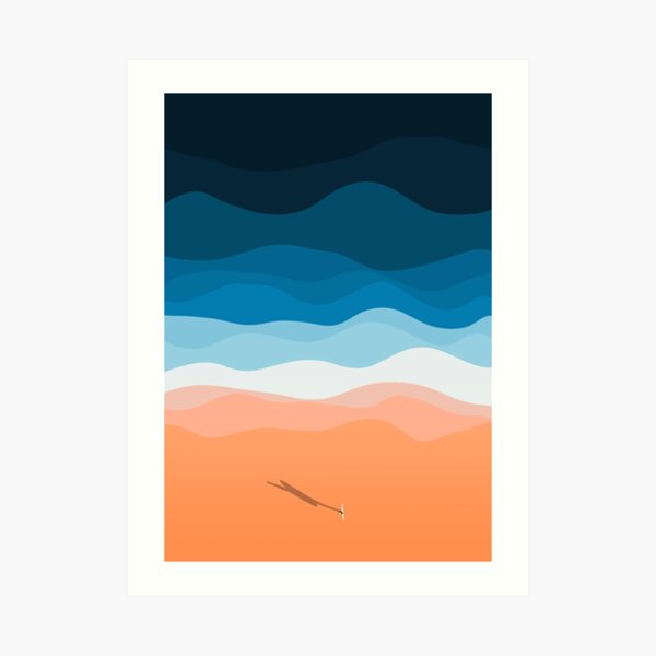 The Lone Surfer | Aerial Art Print