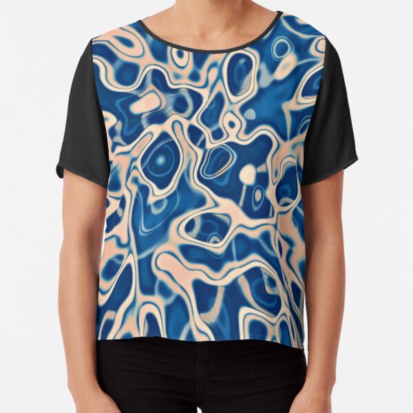 Abstraction of DarkSlateBlue Bisque Chiffon Top