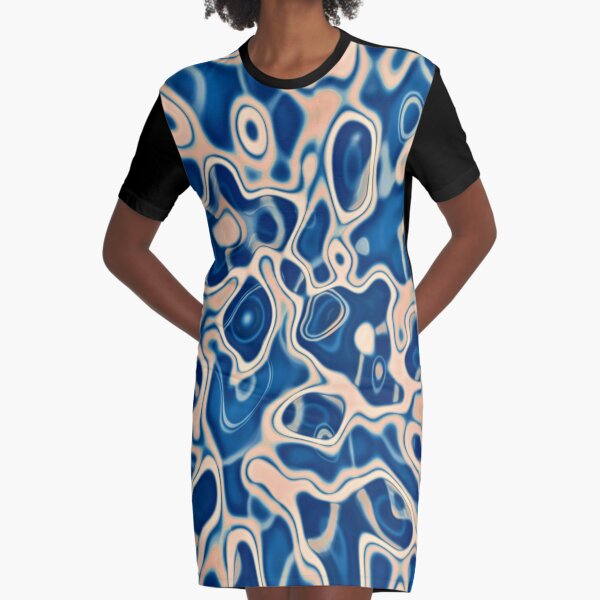 Abstraction of DarkSlateBlue Bisque Graphic T-Shirt Dress