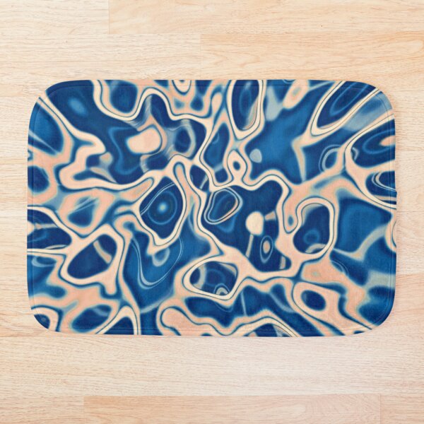 Abstraction of DarkSlateBlue Bisque Bath Mat