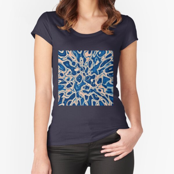 Abstraction of DarkSlateBlue Bisque Fitted Scoop T-Shirt