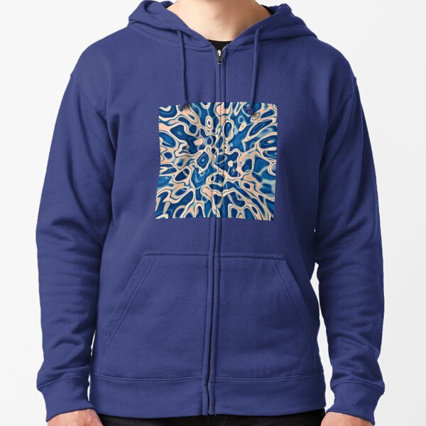 Abstraction of DarkSlateBlue Bisque Zipped Hoodie