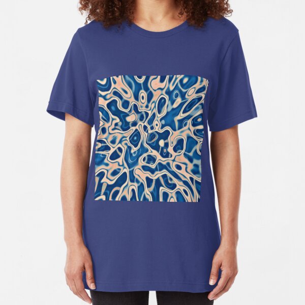 Abstraction of DarkSlateBlue Bisque Slim Fit T-Shirt