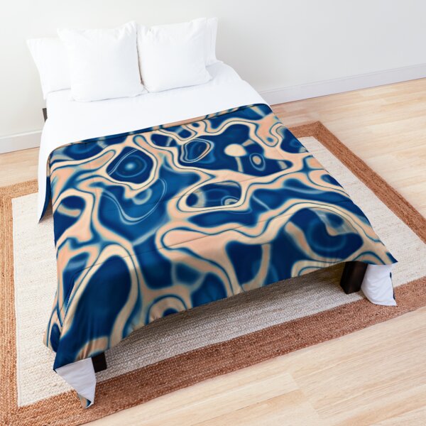 Abstraction of DarkSlateBlue Bisque Comforter