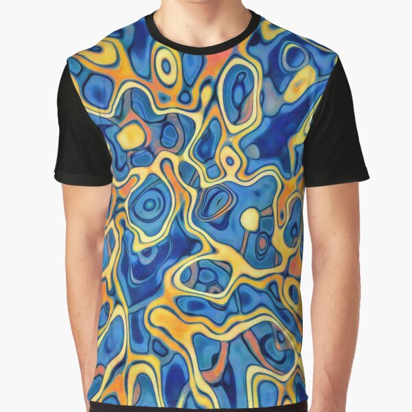 Abstraction of SteelBlue Golden Grass Graphic T-Shirt