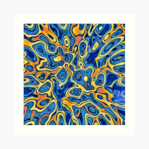 Abstraction of SteelBlue Golden Grass Art Print