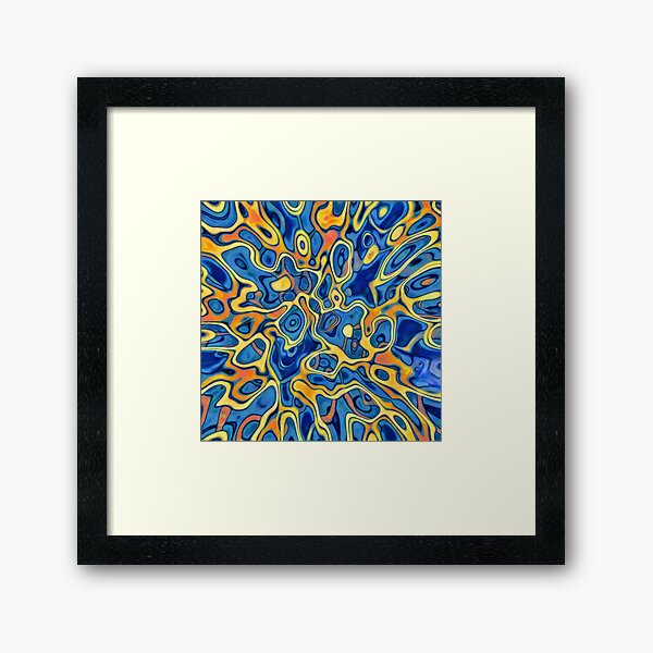 Abstraction of SteelBlue Golden Grass Framed Art Print