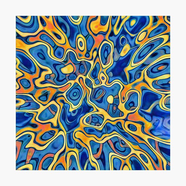 Abstraction of SteelBlue Golden Grass Photographic Print