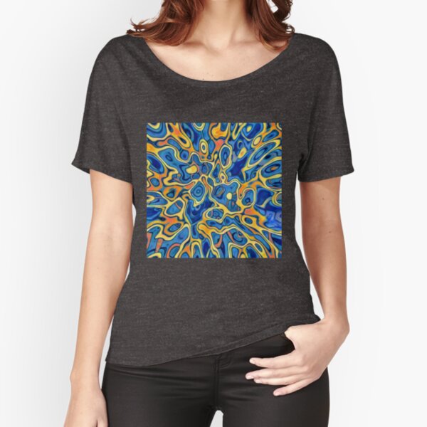 Abstraction of SteelBlue Golden Grass Relaxed Fit T-Shirt