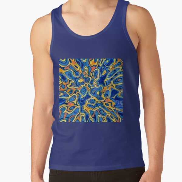 Abstraction of SteelBlue Golden Grass Tank Top