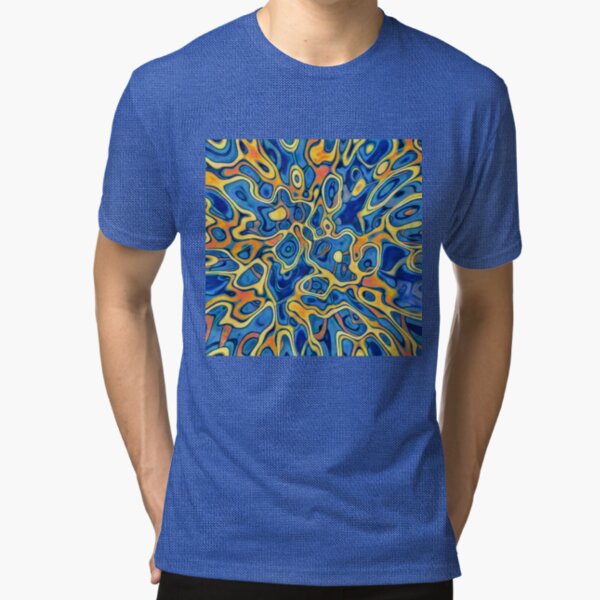 Abstraction of SteelBlue Golden Grass Tri-blend T-Shirt