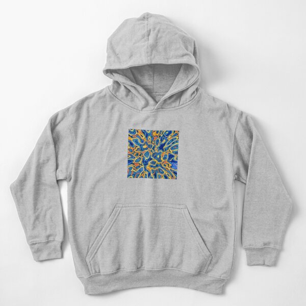 Abstraction of SteelBlue Golden Grass Kids Pullover Hoodie