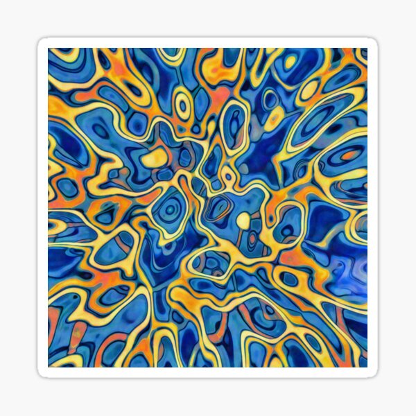 Abstraction of SteelBlue Golden Grass Glossy Sticker