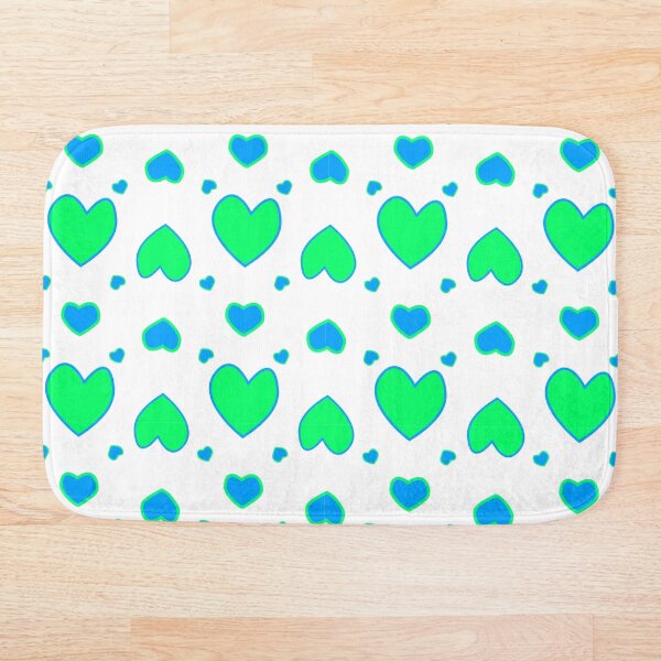 Item preview, Blue and green hearts on white designed and sold by Yamy Morrell Art and Design.