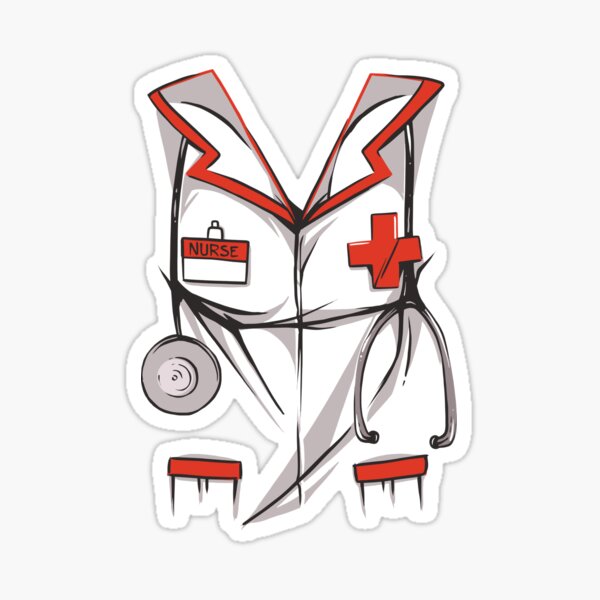 Nurse Costume Sticker By Emphatic Redbubble