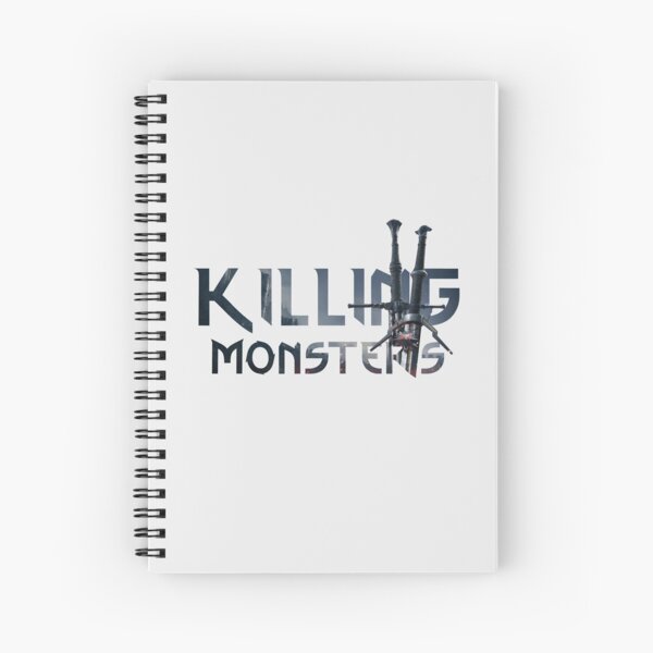 Killing Monsters Swords Text Spiral Notebook