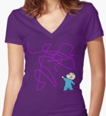 Harold and the purple crayon Women's Fitted V-Neck T-Shirt