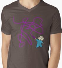 Harold und der violette Farbstift T-Shirt mit V-Ausschnitt für Männer