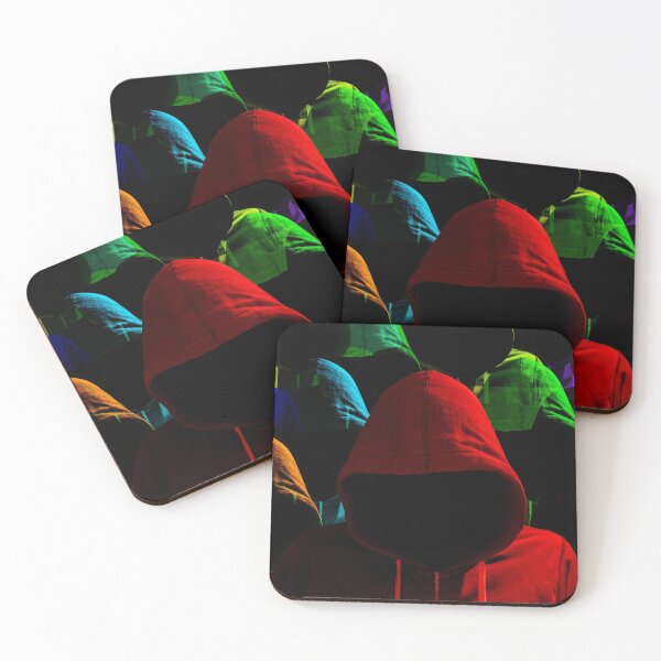 Item preview, Group of differently colored hooded hackers cybersecurity concept designed and sold by NerdySherds.