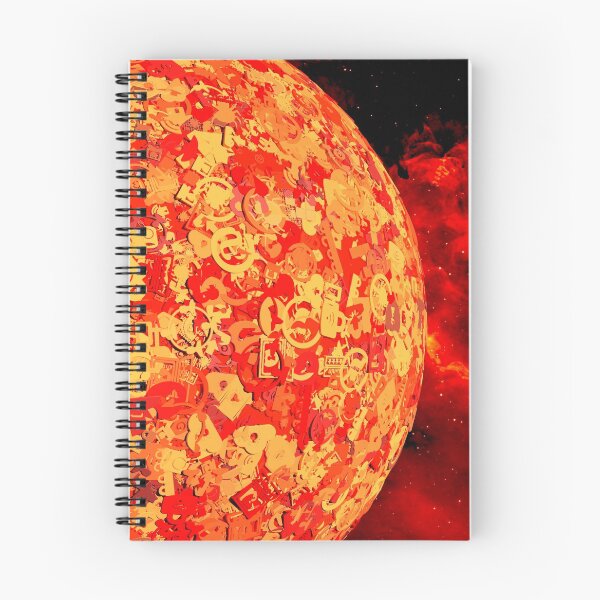 Item preview, Globe in space covert with red security icons and symbols designed and sold by NerdySherds.
