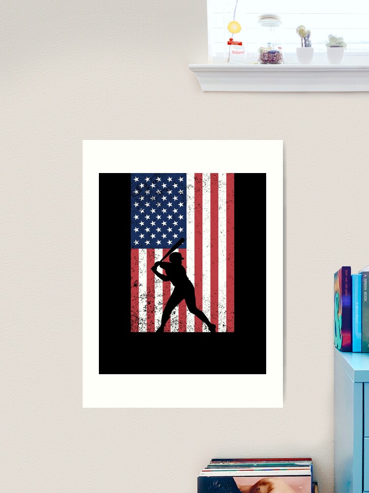 America's Game Original Baseball American Flag Artwork