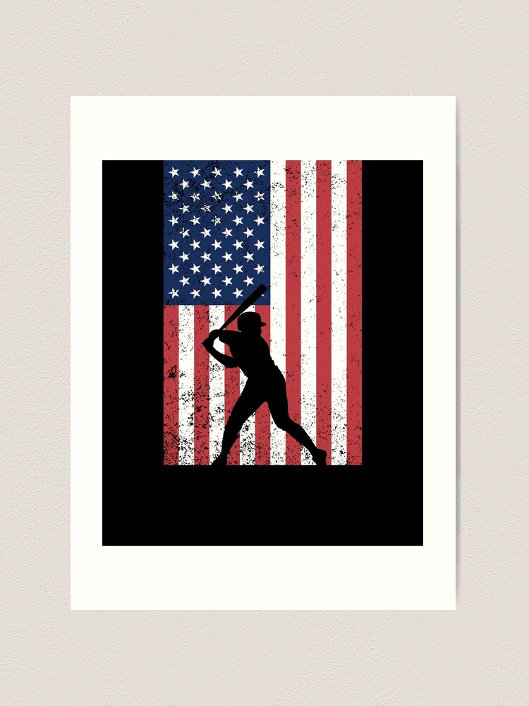 America's Game Original Baseball American Flag Artwork