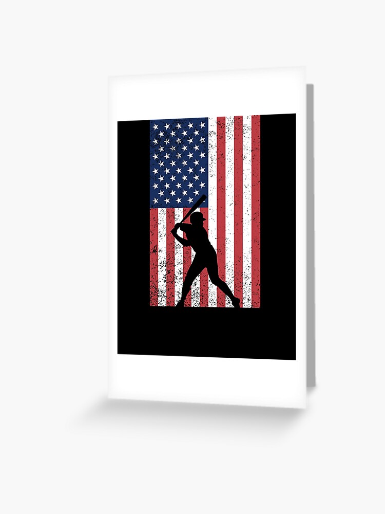 Baseball with flag of America Happy Mother's Day Holiday Card