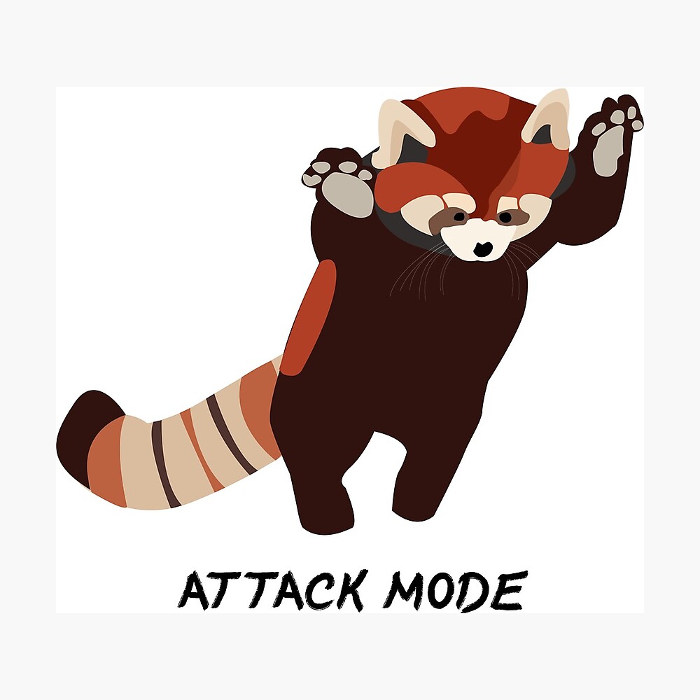 Attack Mode Red Panda Style Poster By Winston09 Redbubble