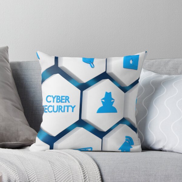 Item preview, The word cybersecurity in blue and various security icons designed and sold by NerdySherds.