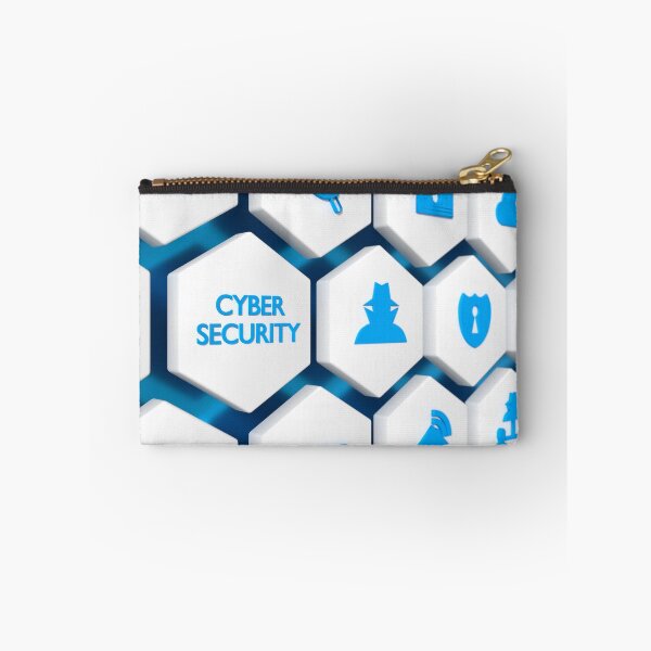 Item preview, The word cybersecurity in blue and various security icons designed and sold by NerdySherds.