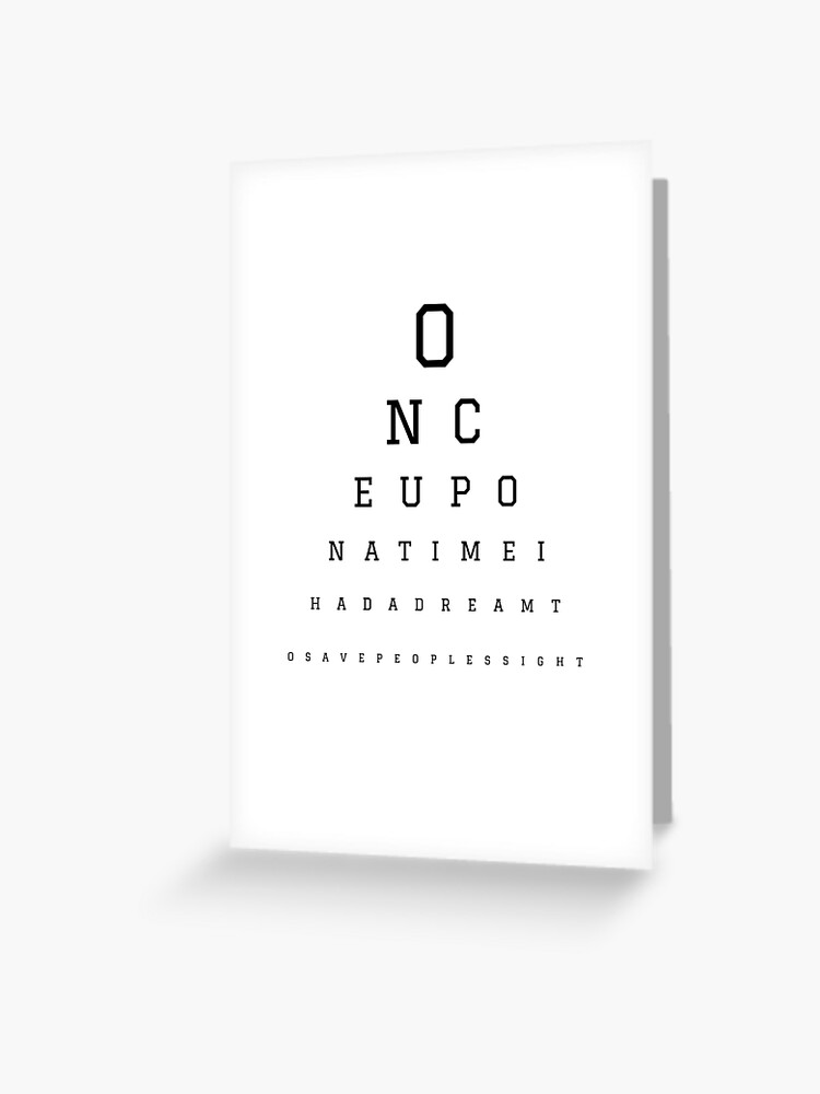 Snellen Chart Optimetric Eyesight Test Greeting Card for Sale by