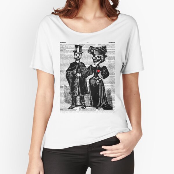 Calavera Couple | Day of the Dead | Dia de los Muertos | Skulls and Skeletons | Vintage Skeletons | Relaxed Fit T-Shirt