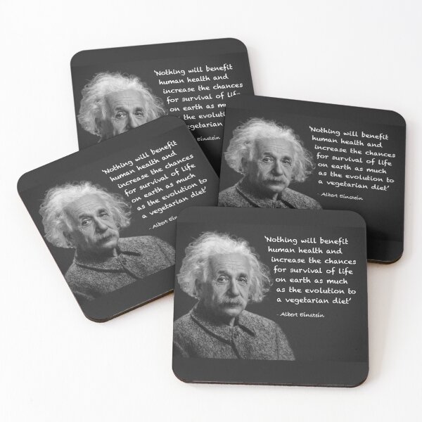 Artikelvorschau, Einstein Vegetarian Diet Quote entworfen und verkauft von RedBubbleBath.