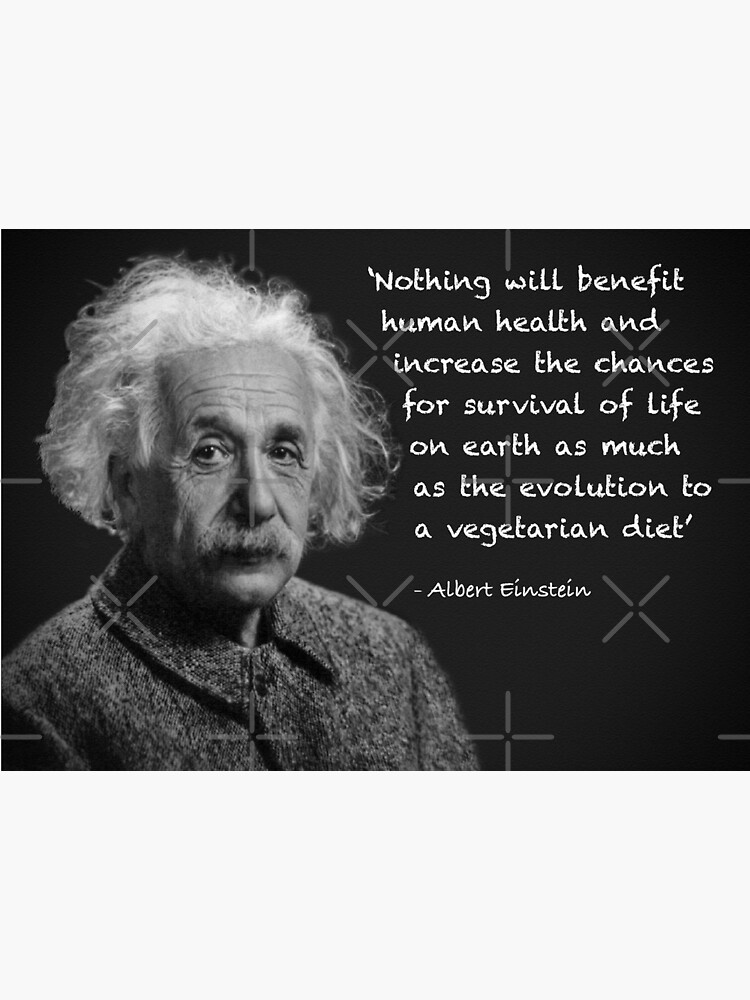 Albert Einstein Vegetarian Quote Einstein Vegetarian Diet Quote" Art Board Print By Redbubblebath | Redbubble