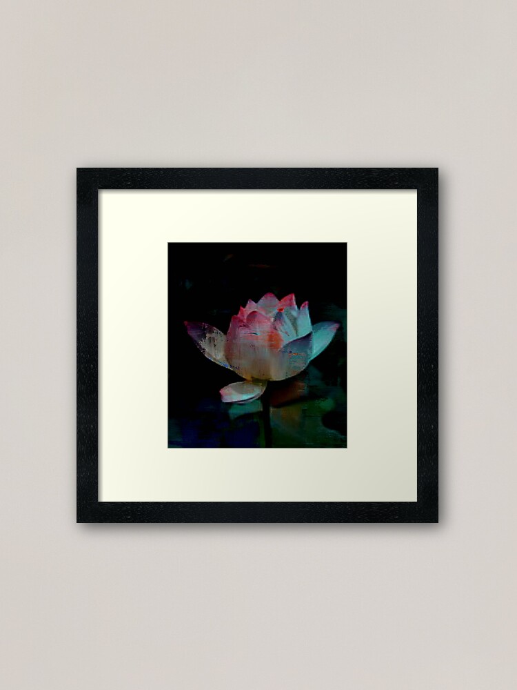 Alternate view of Lotus In Blue - Digital Art Framed Art Print