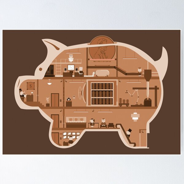 Item preview, Piggy Bank designed and sold by HandsOffMyDinosaur.