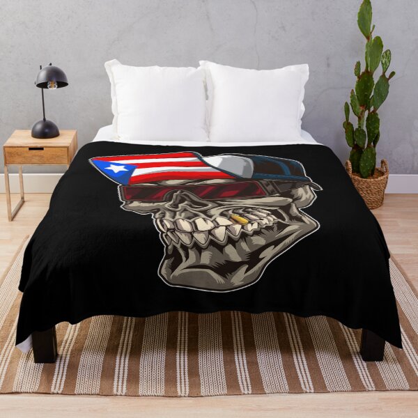Item preview, Cool Puerto Rico Skull With Cap and Boricua Flag designed and sold by anziehend.