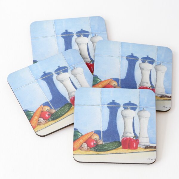 Item preview, quirky still life art peppers and vegetables  designed and sold by pollywolly.