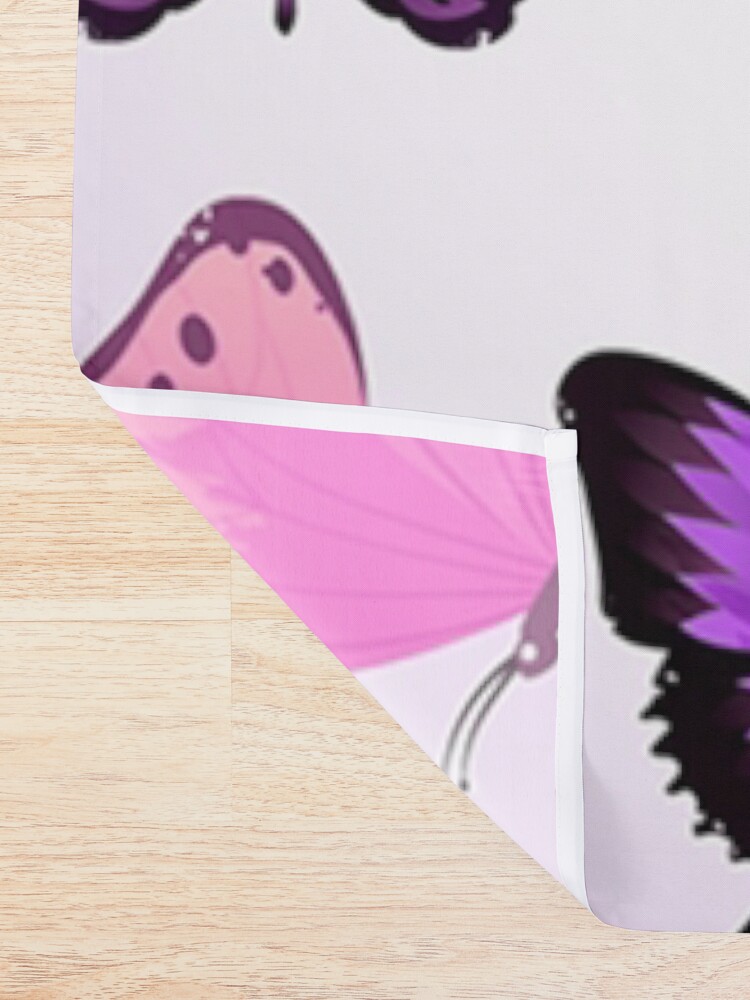 Alternate view of Butterflies Pastel Girly Animal Print Shower Curtain