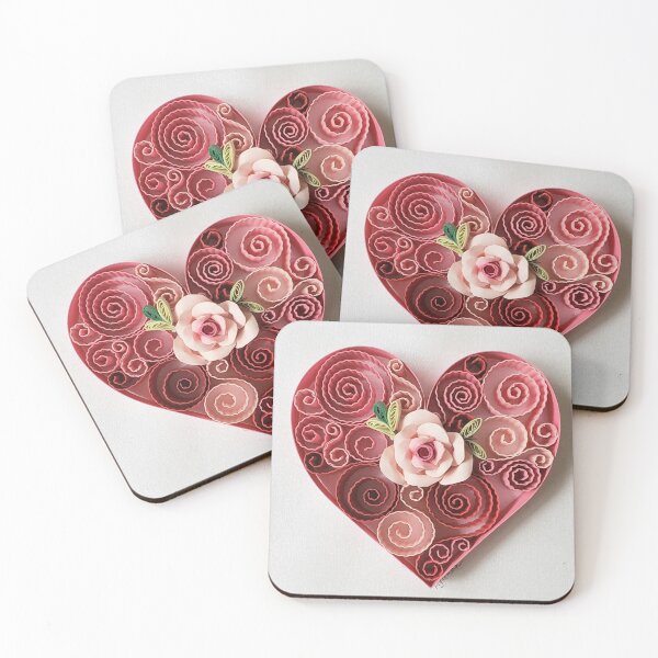 Item preview, Printed paper quilling rose.heart designed and sold by Sweetpaperdesignsol Hyunah Yi.