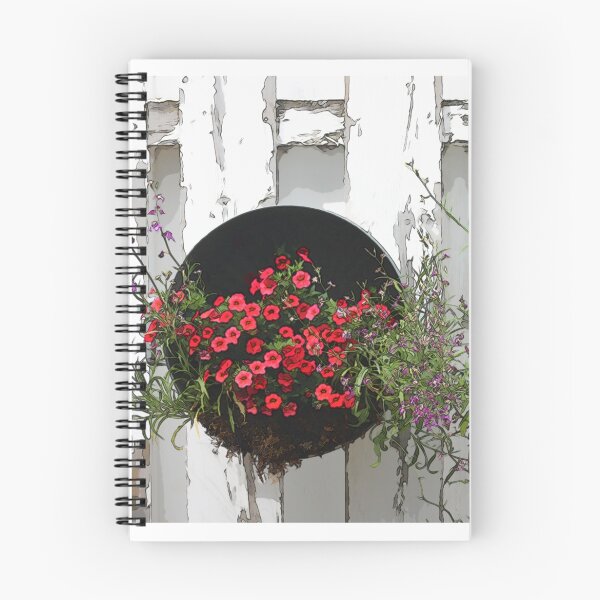 Item preview, Two Tub Planters Displayed On Fence - Digital Artwork designed and sold by Sandra Foster.